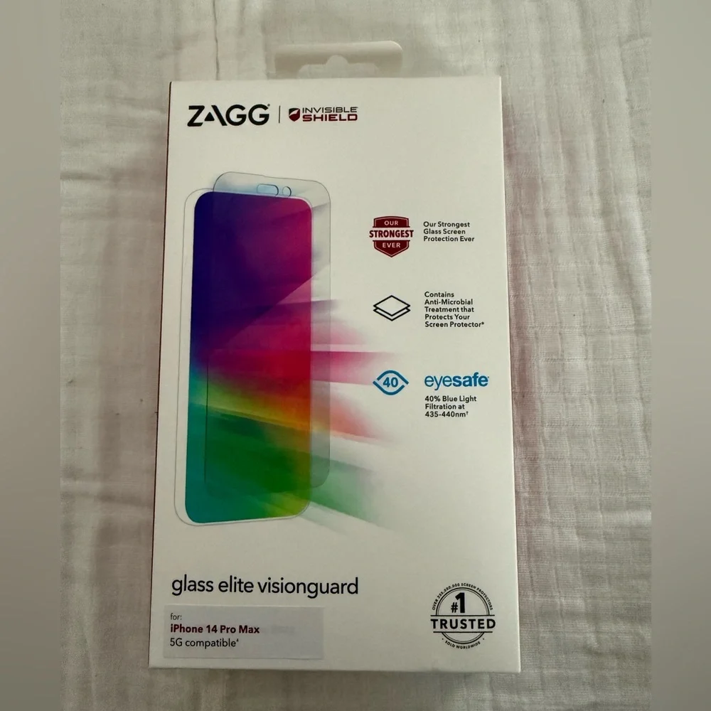 NIB ZAGG Invisible Shield Glass Elite Visionguard for iPhone 14 Pro Max